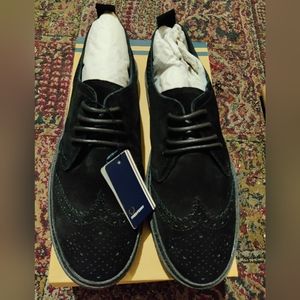 New, Fred Perry, linden brogue black suede shoes